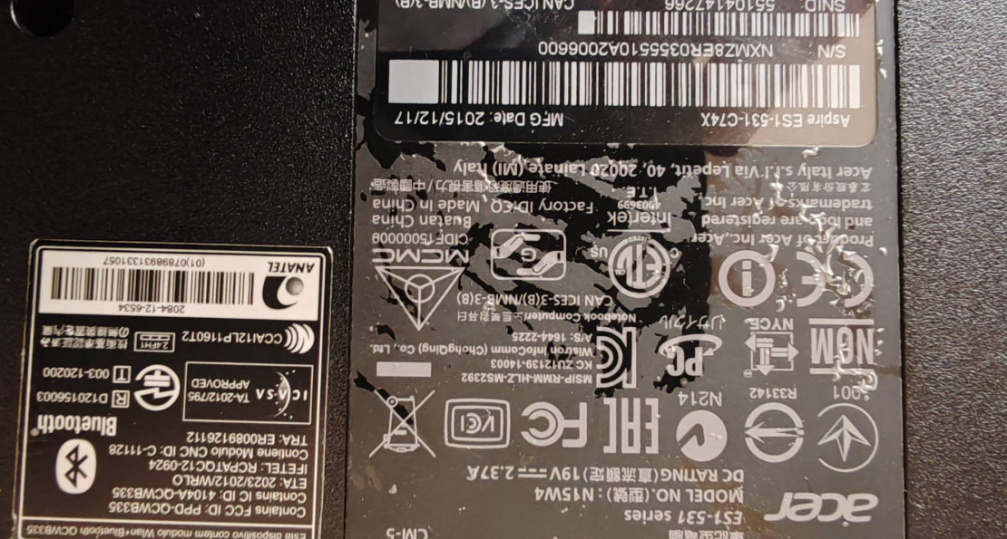 acer Aspire ES1-531 не вкл, Фотоотчёт по заказу №00000223